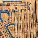 Wooden Cribbage Board Game – Includes Pegs and Storage Compartment | Interactive Strategy Table Game for Family, Camping, and Party Supplies