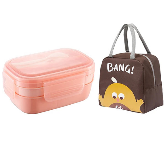 BPA-Free Stackable 3-Layer Bento Lunch Box – Large Capacity with Built-In Utensils for Kids and Adults