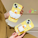 3D Duck Silicone Case with Foldable Wings for iPhone 11-14 Pro Max, Soft and Fun Cartoon Design