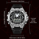 Men’s Luxury Sports Watch – Silicone Strap Quartz LED Digital Wristwatch, Casual and Waterproof