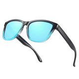 Men Timeless Square Polarized Sunglasses: Fashionable Mirror Blue Sun Shades for Men and Women, Reduce Glare for Driving and Outdoor UV400 Protection