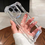 Exquisite Shockproof Clear iPhone Case: Fits iPhone 14/13/12/11/15 Pro Max/X/XR/XS/8 Plus. Silicone Bumper, Transparent Hard Back