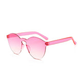 Unisex Rimless Sunglasses with Ocean Color Lenses - UV400 Protection, Available for Bulk Purchases