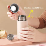 230ml Compact Stainless Steel 316 Vacuum Flask with Filter, Portable High-Quality Thermal Coffee and Tea Tumbler