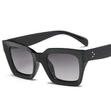 Luxury Square Women's Sunglasses - Vintage Oversized Design with Big Frame in Black, UV400 Shades