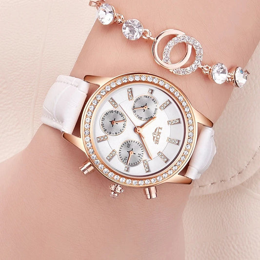 LIGE Luxury Brand Diamond Women's Watch: Waterproof Quartz Clock for Women