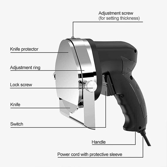 Commercial Cordless Electric Turkish Slicer – Stainless Steel Meat Cutting Knife with Adjustable Thickness