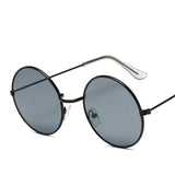 Vintage Pink Round Sunglasses for Women - Female Sun Shades with Alloy Mirrored Frames