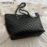 Women's PU shoulder bag with diamond lattice pattern, pendant detail, versatile for tote or shoulder wear