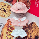 Labubu Doll Duck & Rabbit Outfit Set – 17cm Plush Clothes with Yarmulke Hat, Shirt, and Pants Three-Piece Accessories for Cute Styling