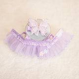 Labubu V1/V2 Flower Fairy Dress Set – 17cm Doll Clothes with Purple Butterfly Hairpin & Strap Skirt for Magical Dress-Up Play