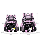 Charming PU Leather School Backpack for Girls: Waterproof with Cat Bow Knot, Ideal Children's Gift