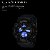 SMAEL Luxury Military Sport Watch for Men: Waterproof, Dual Display Digital Wristwatch with PU Strap