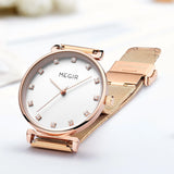 MEGIR Quartz Bracelet Watch: Stylish Stainless Steel Mesh for Women, Luxury, and Waterproof