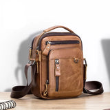 Genuine Leather Men's Shoulder Bag: Designer Crossbody Messenger, Compact and Stylish