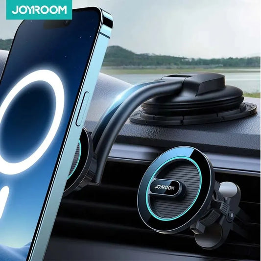 Joyroom Magnetic Car Phone Holder: Military-Grade Suction Mount for iPhone, Powerful Magnets, Suitable for Dashboard or Windshield