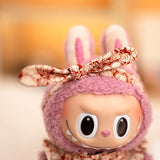 Mini Plush Doll's Clothes Outfit Accessories For Labubu V1 V2 Idol Dolls Berry Pattern Dress Knitted Cardigan Clothing Gift