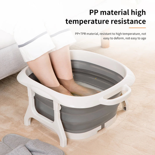 Foldable Foot Soak Tub: Rectangular Plastic Basin for Foot Health and Wellness at Home