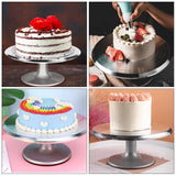 Heavy-Duty Aluminum Cake Decorating Turntable, Revolving Stand for Baking, Display, and Accessories