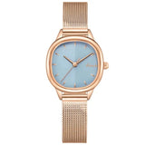 Square Waterproof Women's Watch with Top Luxury Brand, Modern Steel Mesh Band, Quartz Movement - Fashionable Ladies' Timepiece