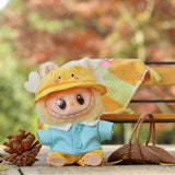Labubu Doll Duck & Rabbit Outfit Set – 17cm Plush Clothes with Yarmulke Hat, Shirt, and Pants Three-Piece Accessories for Cute Styling