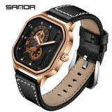 Men's Fashion Quartz Wristwatch – Waterproof with Octagonal Dial, Date Display, and Luminous Hands