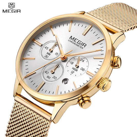 MEGIR Women's Stainless Steel Quartz Watch: Luxury, Elegant, Fashion, reloj mujer