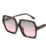 Luxury Oversized Square Sunglasses for Women - Big Black Frame, Fashionable Gradient Lenses, Female Eyewear