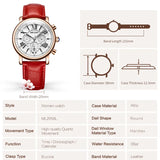 MEGIR Women's Luxury Quartz Bracelet Watch: Elegant Leather Strap, Sporty Style