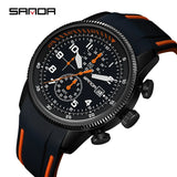 Casual Quartz Watch with Waterproof and Shockproof Features, Hollow Round Dial, Date, Luminous Display, and Stopwatch for Men