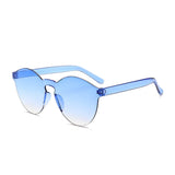 Unisex Rimless Sunglasses with Ocean Color Lenses - UV400 Protection, Available for Bulk Purchases