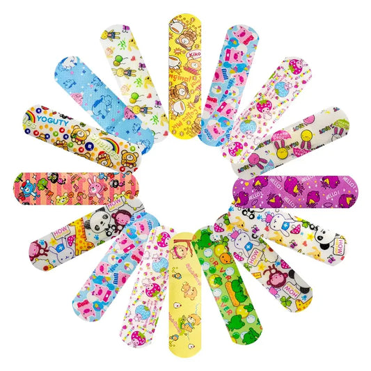 Lot of 120 Cartoon Animal Pattern Band-Aids: Hemostasis Adhesive Bandages for Kids, Perfect for First Aid Emergency Kits