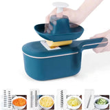 Handheld Mandoline Vegetable Slicer – Multipurpose Grater and Potato Cutter with Drain Basket, Food Chopper Kitchen Tool