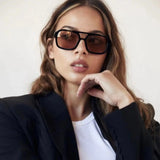 Square Retro Women's Sunglasses: Classic Big Pilot Sun Glasses for Female Fashion, Ideal for Driving and Vacation Shades