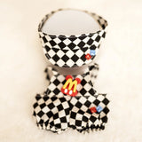 17cm Labubu Doll Checkerboard Tennis Outfit Set – Suspender Pants & Shirt Trendy Fashion Clothes for Baby Pendant Dolls