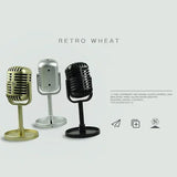 Classic Dynamic Vocal Microphone in Vintage Style, Retro Mic with Universal Stand, Ideal for Live Performances, Karaoke, and Studio Recordings