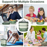 Large Capacity Leakproof Bento Lunch Box for Adults – 3-Layer Meal Prep Container with Spoon & Fork, Microwave Safe