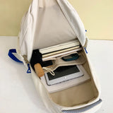 Ultra-Light White Backpack for Women: Casual and Simple Design, Perfect for Travel, Sports, and Carrying Notebooks