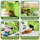 Kids' Dinosaur Cars Carrier Toy: Tyrannosaurus Rex Carrier Truck with Swallowing Vehicle, Monster Race Track Tail—Great Gift