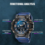 SMAEL Luxury Men's Digital Watch: Military Style, Dual Display, Waterproof Sport Wristwatch with LED Quartz Clock