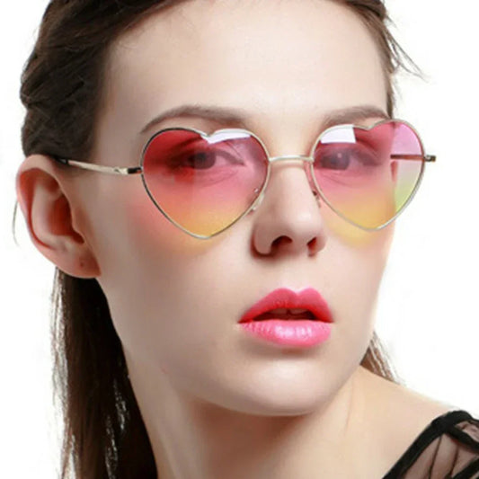 Vintage Heart-Shaped Sunglasses for Women - Candy-Colored Gradient Sun Glasses, Perfect for Outdoor Parties and Events