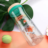 UZSPACE 520ml Portable Water Bottle for Girls: Features Storage Pill Tea Coffee Box, Brief Design, Leak-proof Sports Bottle