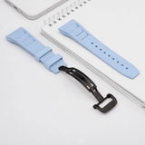 Elevate Your Apple Watch with Fluororubber Replacement Strap - Ultra 49mm, 44mm, 45mm, Metal Buckle, for Series 8, 7, 6, SE, 5, 4