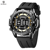 RUIMAS Men's Roller Pointer Sports Quartz Watch - Fashionable Luxury with Silicone Strap, Waterproof Design