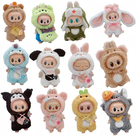 Mini Plush Doll's Animal Clothes Outfit Accessories Cute Capybara Elephant Duck Hoodie 17cm Labubu 10cm Idol Dolls DIY Clothing