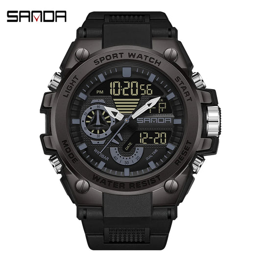 Top Luxury Men's Waterproof Sport Watch – Digital Chronograph Quartz Wristwatch with Date Display