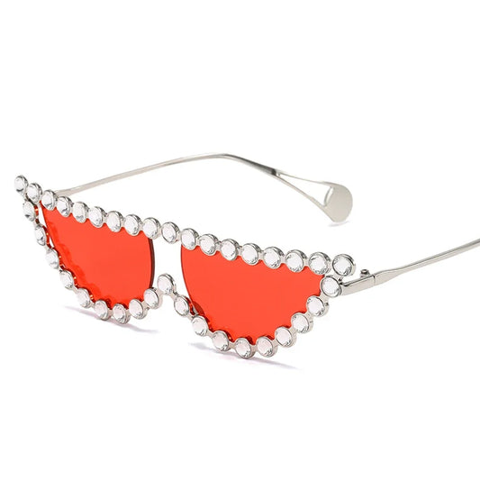 Luxury Rhinestone Cat Eye Sunglasses for Women - Transparent, Hot Fashion Accessories with UV400 Protection