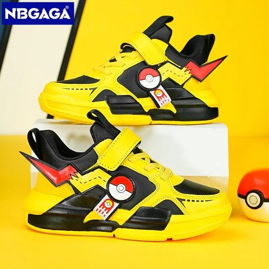 Pokemon Kids Fashion Sneakers: Classic Children's Walking Shoes for Boys and Girls with Leather, Ideal for Casual Outdoor Wear