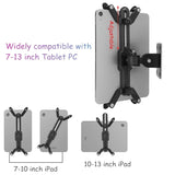 Wall-Mounted Tablet Stand with 360° Screen Rotation, Supports 7-13 inch Tablet PCs, Adjustable Tilt Angle of 90°