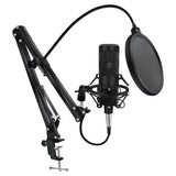 Professional Condenser Microphone with XLR Connection, Ideal for PC Computers, Recording, Chatting, and Studio Use, Comes with Stand for Convenience